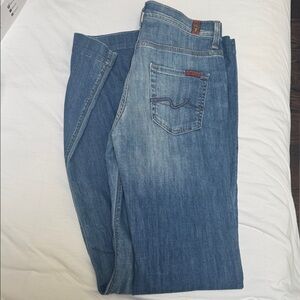 7 For All Mankind Women's Wide Leg Jeans - Medium Blue Wash
